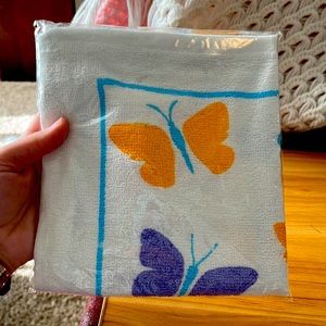 New, Never Been Opened, Hand Towel, Butterflies, Pink, Yellow, Blue, Purple